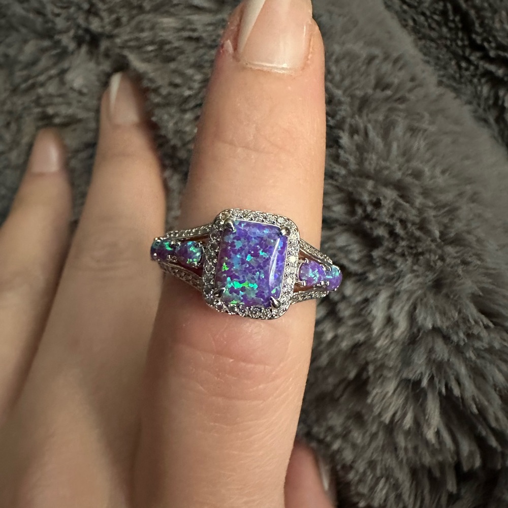 Amethyst Fire Opal Ring